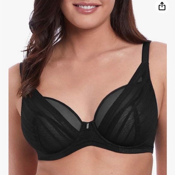 Freya Cameo High Apex Plunge Underwire Bra in Black US 30DD - Picture 1 of 4